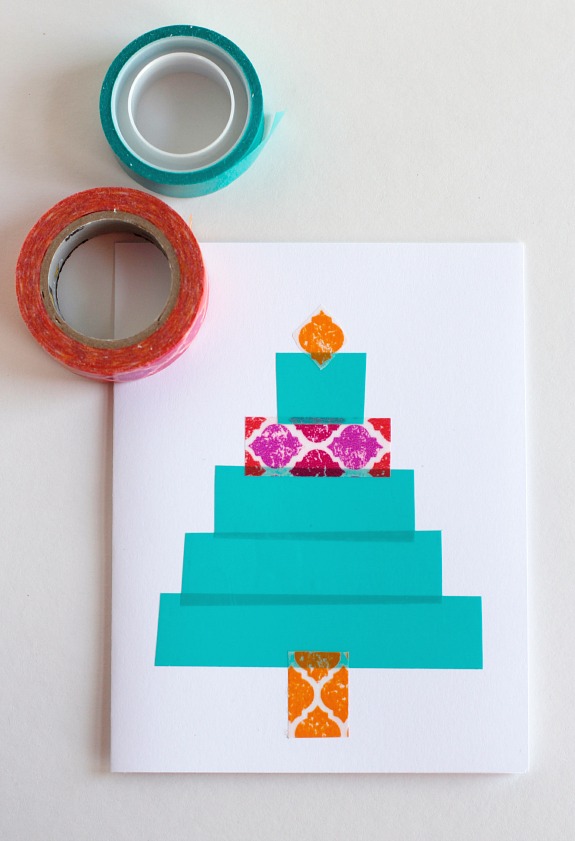 Washi Tape Christmas Trees @makeandtakes.com