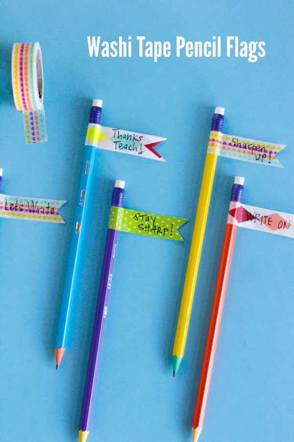 Washi Tape Pencil Flags Teacher Gift
