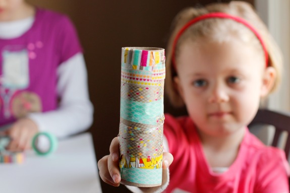 Washi Tape Recycled Paper Tubes Kids Craft .jpg