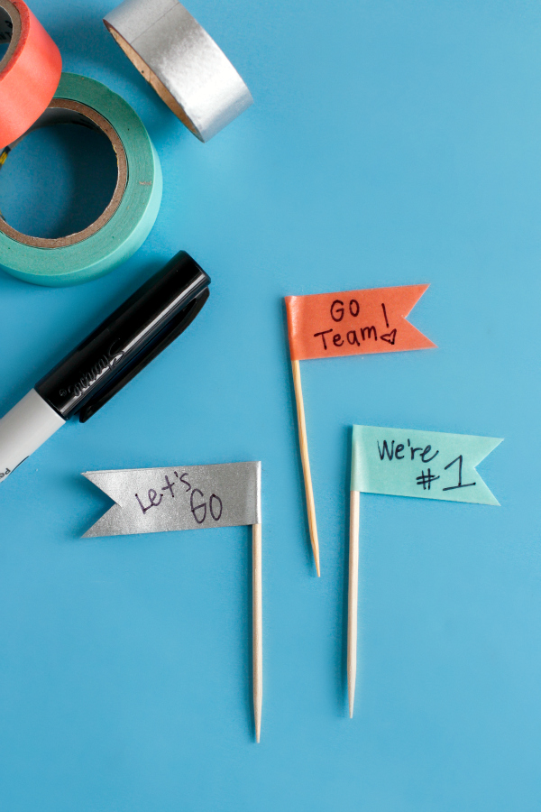 Washi Tape Toothpick Flags for Game Day Snacks