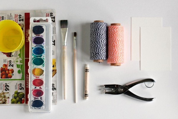 Watercolor Ghost Tag Supplies @makeandtakes.com