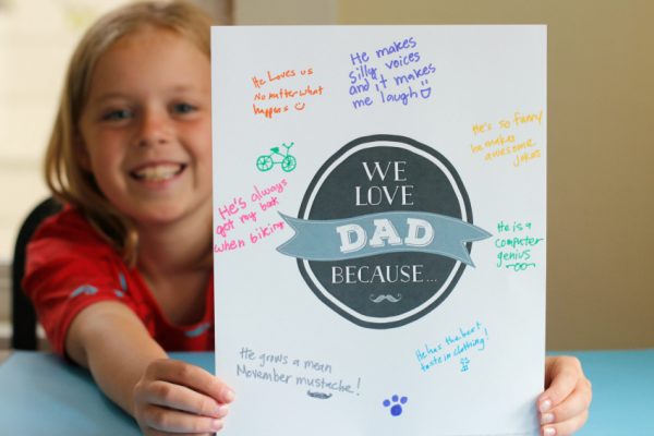 We Love Dad Because... Father's Day Printable!