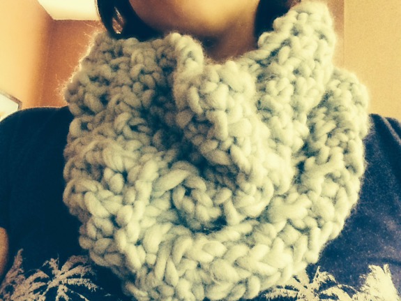 Wearing a We Are Knitters Scarf