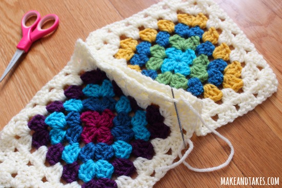 Whipstitch for Crochet Granny Square Blanket