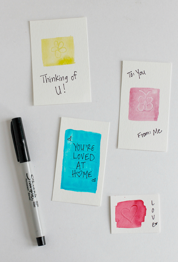 Writing Notes on Watercolor Gift Tags