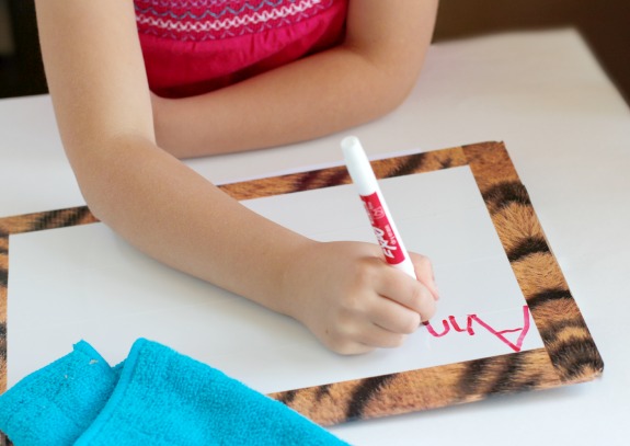 Writing on a Clipboard with Dry Erase Duct Tape