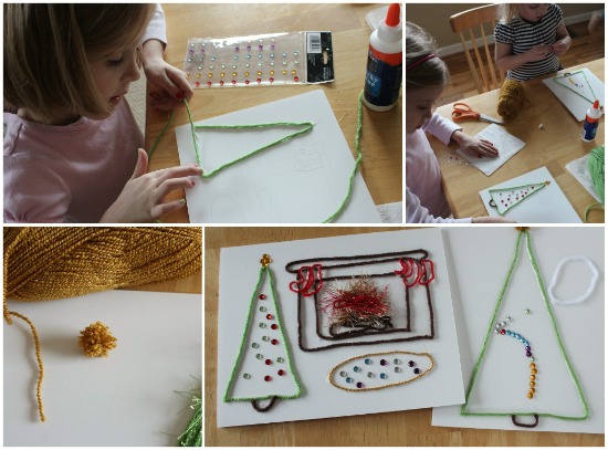 Creating Yarn Art with a Festive Holiday Scene - Make and Takes