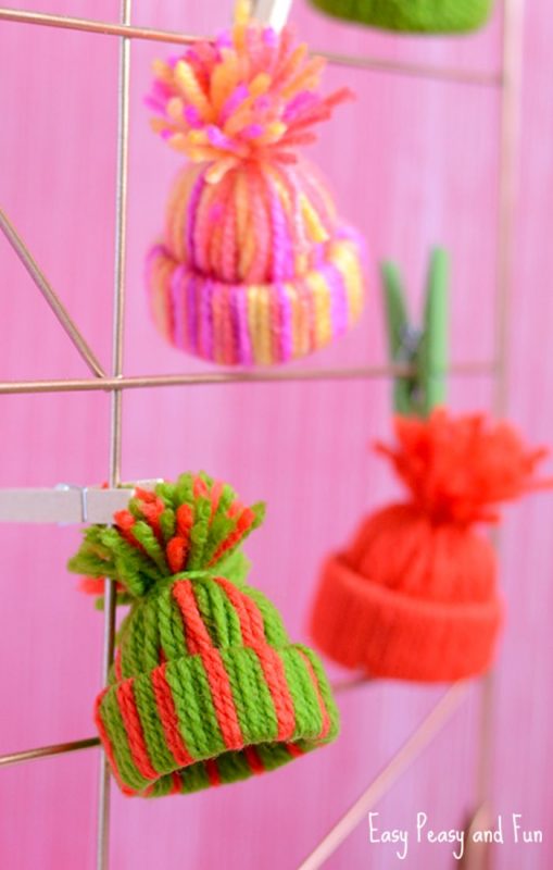 Mini Yarn Hats Ornaments