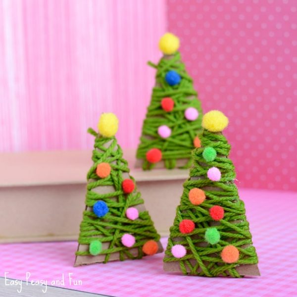 Yarn Wrapped Christmas Tree Ornament