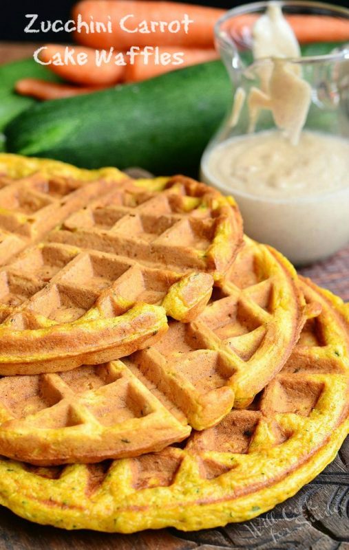 Zucchini Carrot Cake Waffles