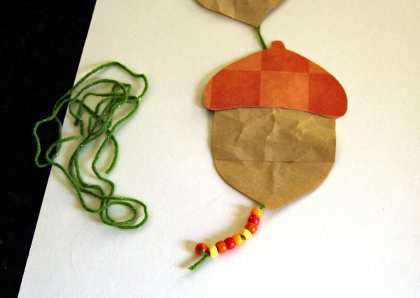 Beaded acorn garland