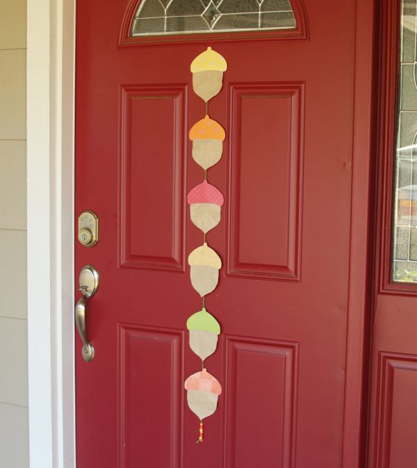 Hanging acorn garland for front door