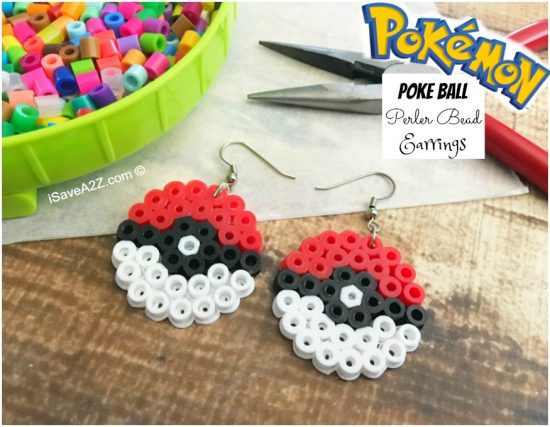 Pokéball Perler Bead Earrings