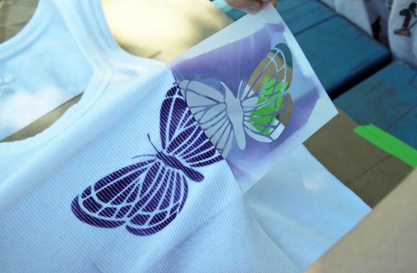 Airbrushed butterfly tank top