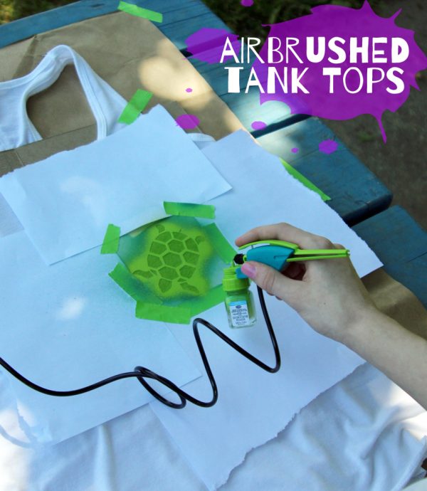 Tween DIY fashion: airbrushed tank tops