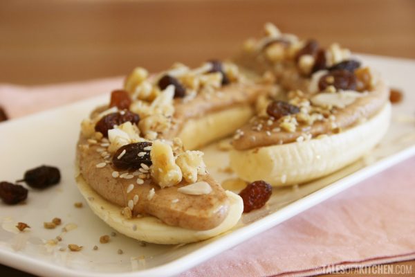 Open Face Banana Almond Butter Sandwich