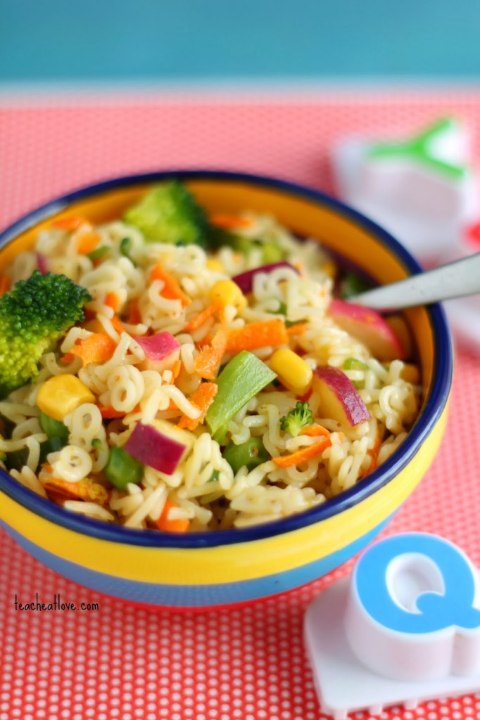 Alphabet Rainbow Pasta Salad