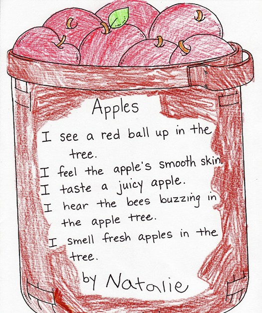 five senses apple poem