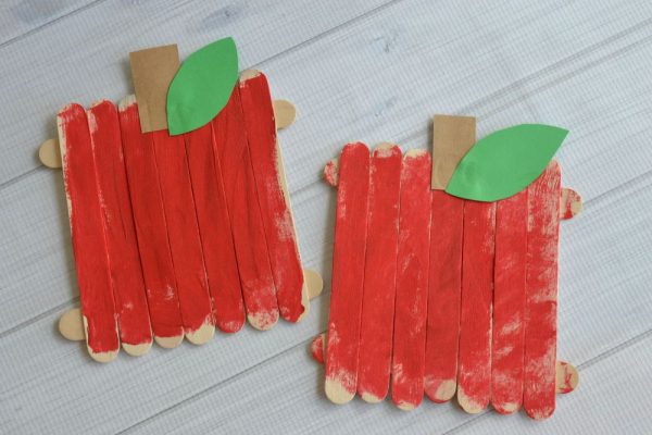 Popsicle Stick Apples - Kid Craft