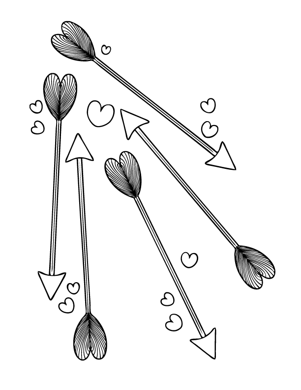 Valentines Day Cupid Coloring Pages. Cupid#39;s Arrows Coloring Page