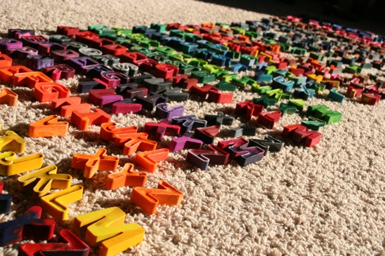 Recycled Alphabet Crayons
