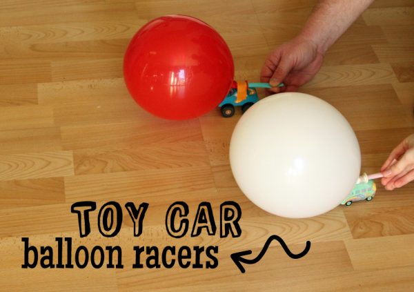 Toy Car Balloon Racers - STEM challenge for kids
