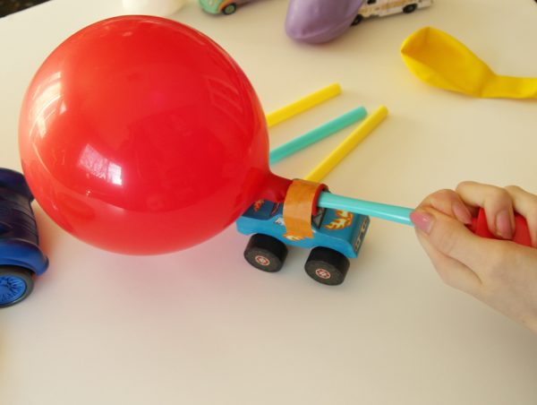Explore forces and motion with toy car balloon racers
