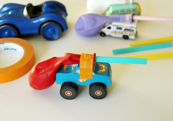 Science fun with balloon-powered toy cars