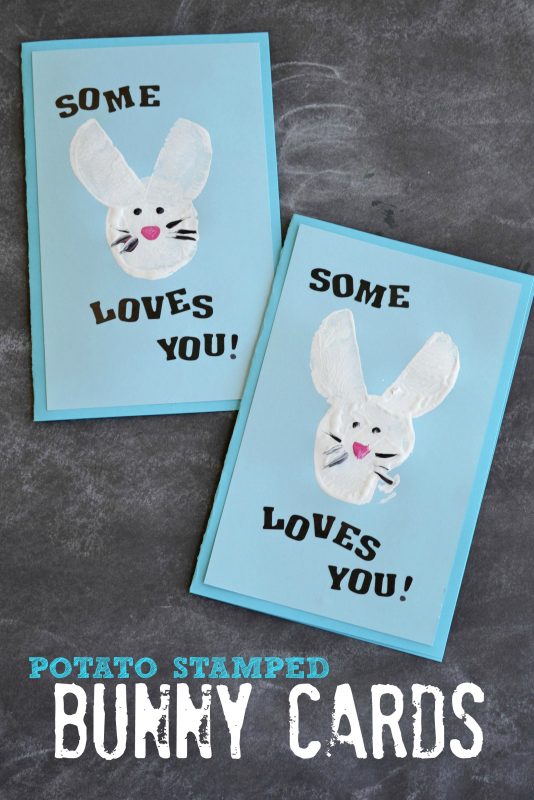 Potato Stamped Bunny Card Easter crafts