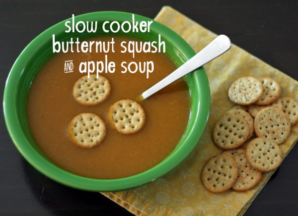 Kid-friendly slow cooker butternut squash and apple soup
