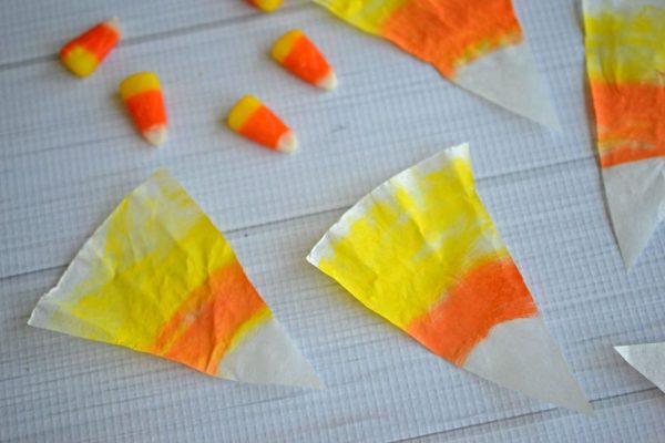 Coffee Filter Candy Corn Kid Craft Finished