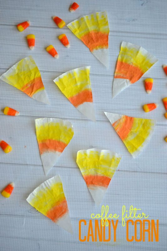 Coffee Filter Candy Corn Kid Craft