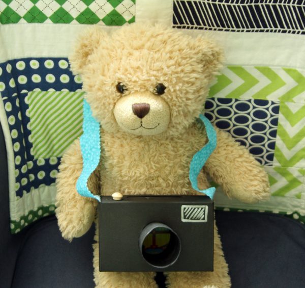 Pretend play camera from an animal cracker box