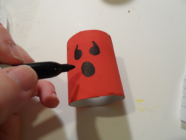 Drawing Cardboard Tube Ghouls for Halloween