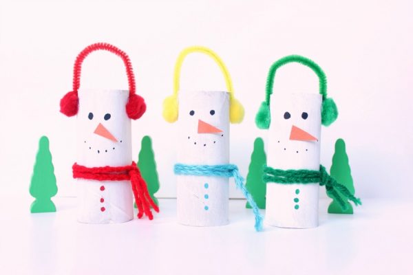 cardboard tube snowman craft 