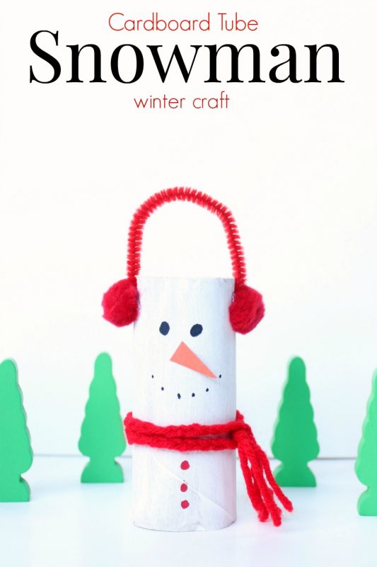 Cardboard Tube Snowman Craft
