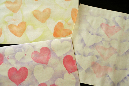 Chalk Pastel Hearts art project for kids