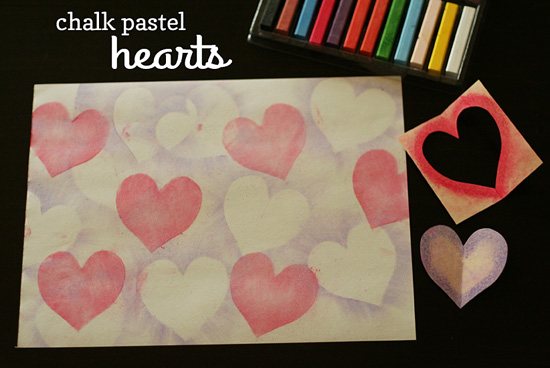 Chalk pastel hearts