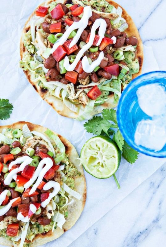 Easy Chicken and Bean Tostadas