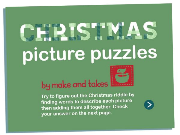 A fun game for Christmas: figure out these picture puzzles.