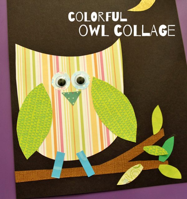Colorful Owl Paper Collage