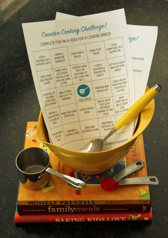 Free printable Creative Cooking Challenge for kids - perfect summer activity!
