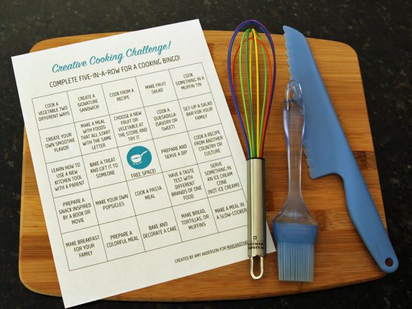Cooking challenge bingo for kids