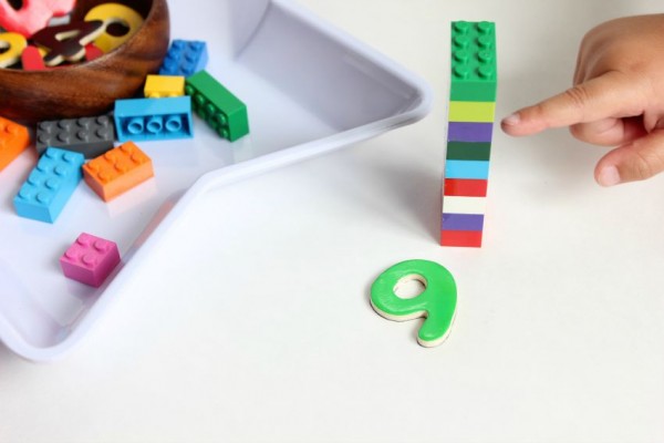 counting activity with Legos 