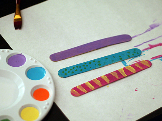 Craft sticks and acrylic paint