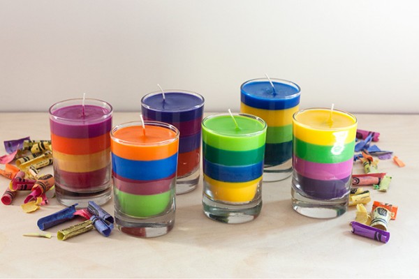 Striped Crayon Candles
