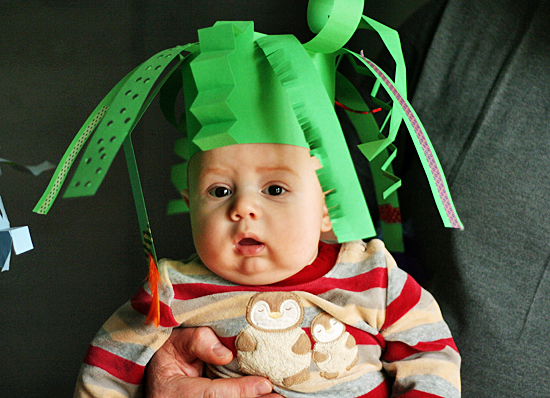 Crazy paper hat for baby