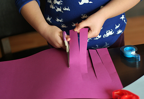 Cutting strips for paper hat