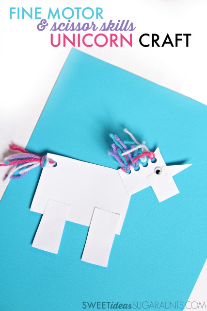 Unicorn Craft for Fine Motor Scissor Skills