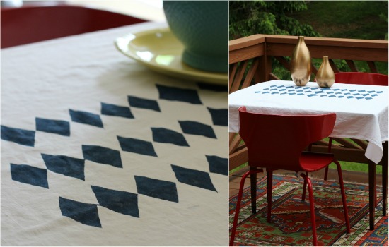 diamond pattern tablecloth